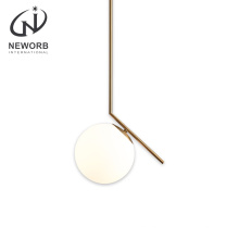 NEWORB milky white color nordic chandelier ceiling lighting glass globe LED single pendant light